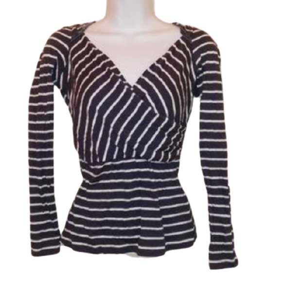 Tops - RW & Co Navy & White Striped Shirt Medium
